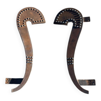 Brutalist pair of handles
