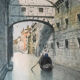 Watercolor Venice the Bridge of Sighs 19th century