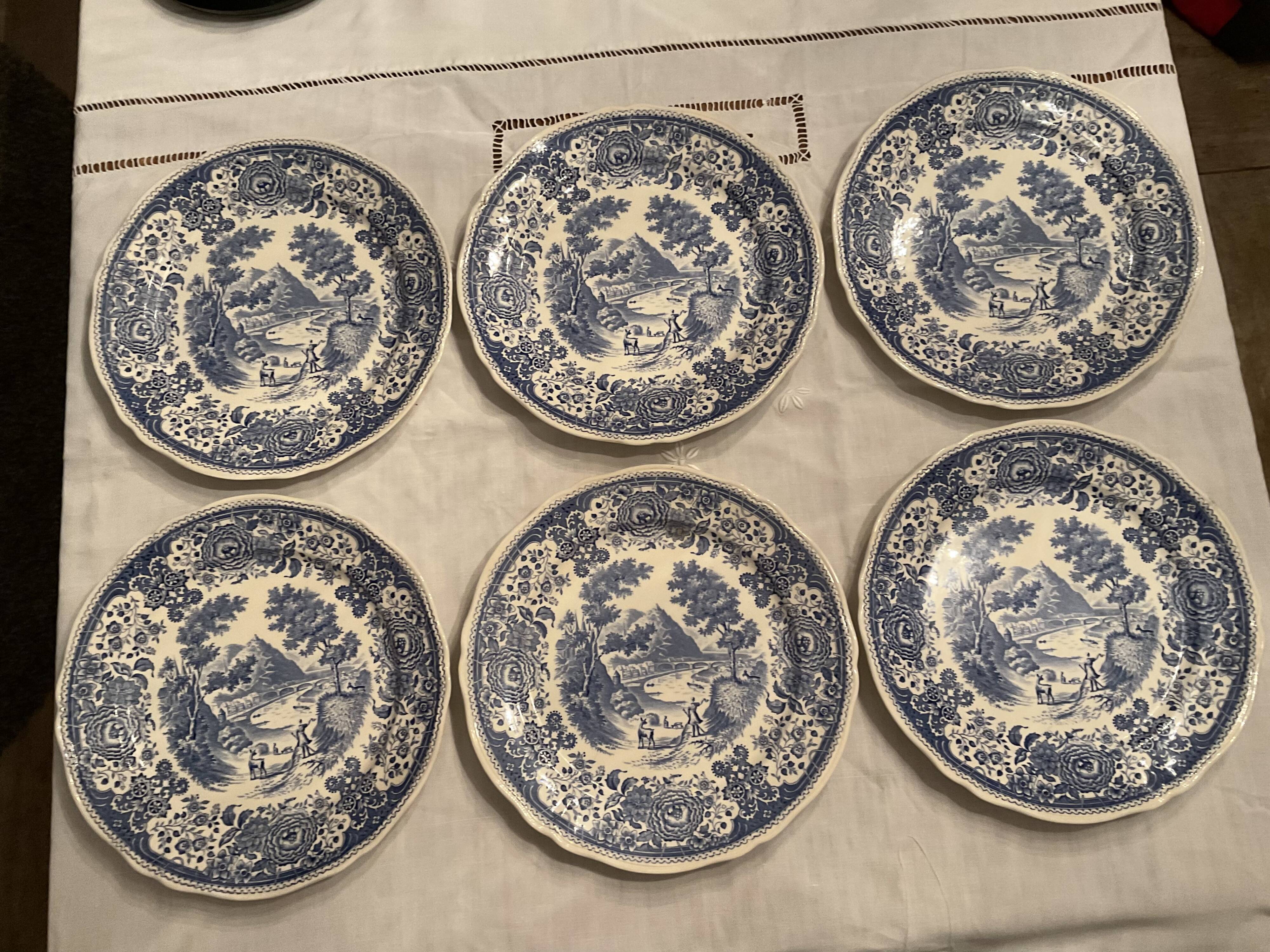 6 flat plates, Burgeland, Villeroy and boch