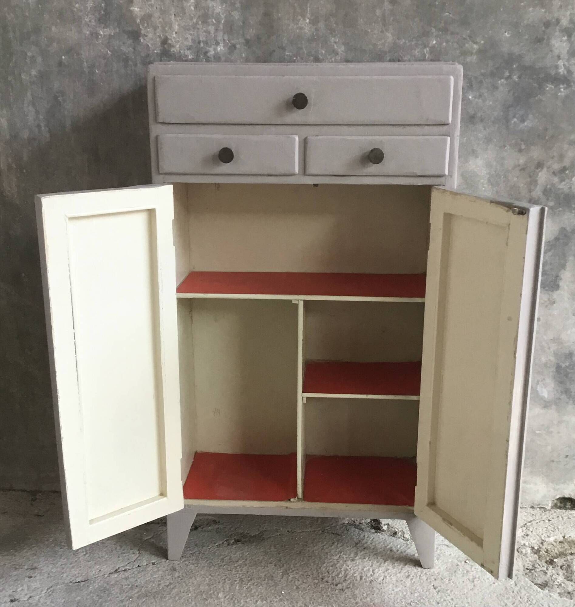 Occasional furniture with drawers and cupboard - vintage mid 20th century