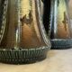 Pair of Art Nouveau slipware vases, hand-painted decoration.