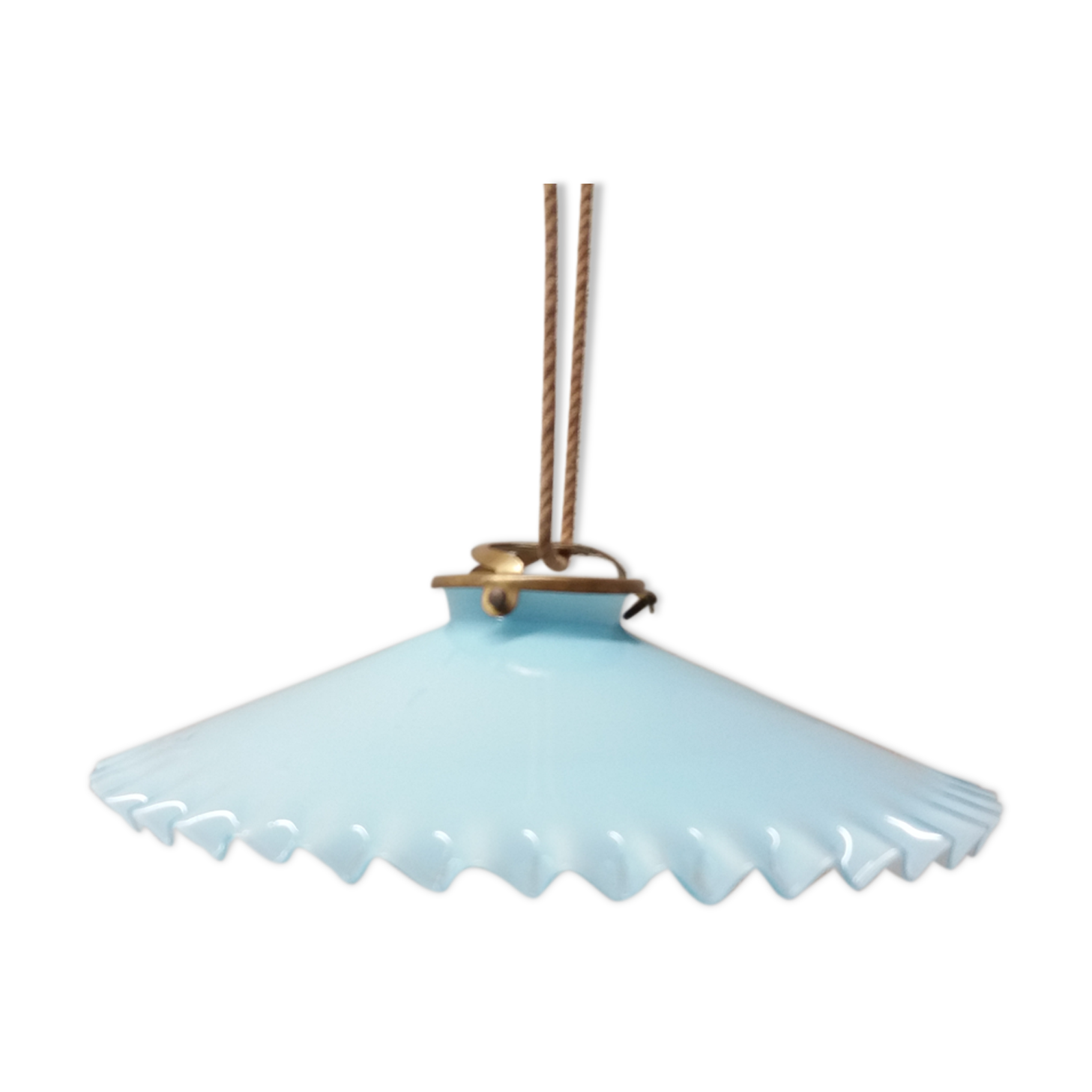 Soft blue pleated Opaline