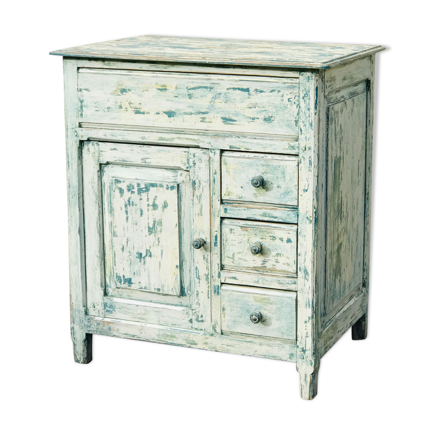 Old Parisian buffet patina white blue