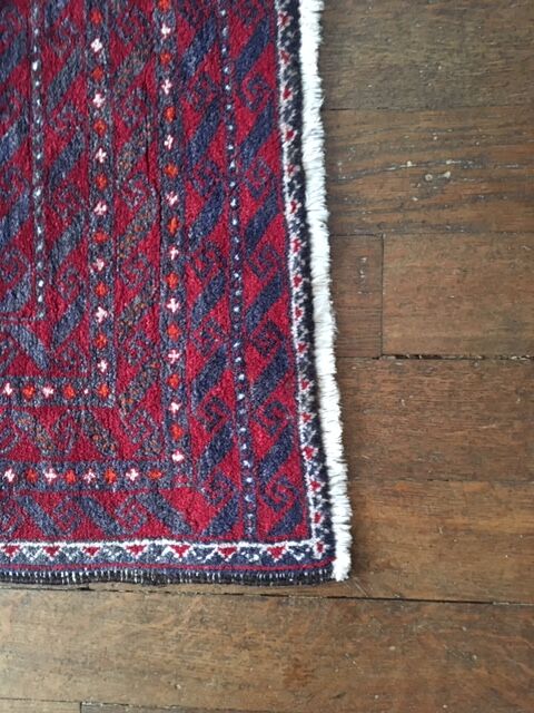 Ancient Beloutch carpet pure hand knotted wool - 197x104cm