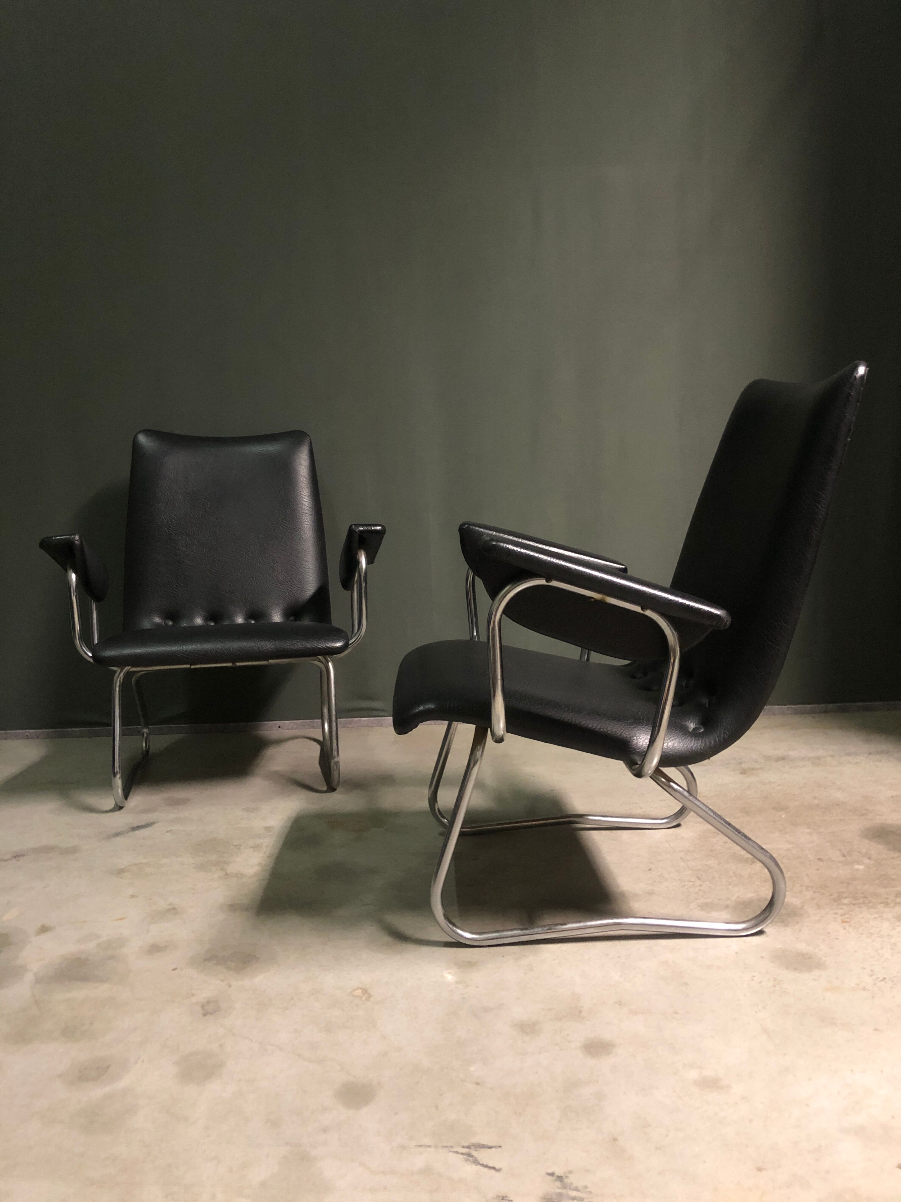 Pair of dutch lounge chairs 1960