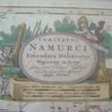 Carte ancienne xvii province de namur belgique par visscher, comitatus namurci, atlas minor, cadre