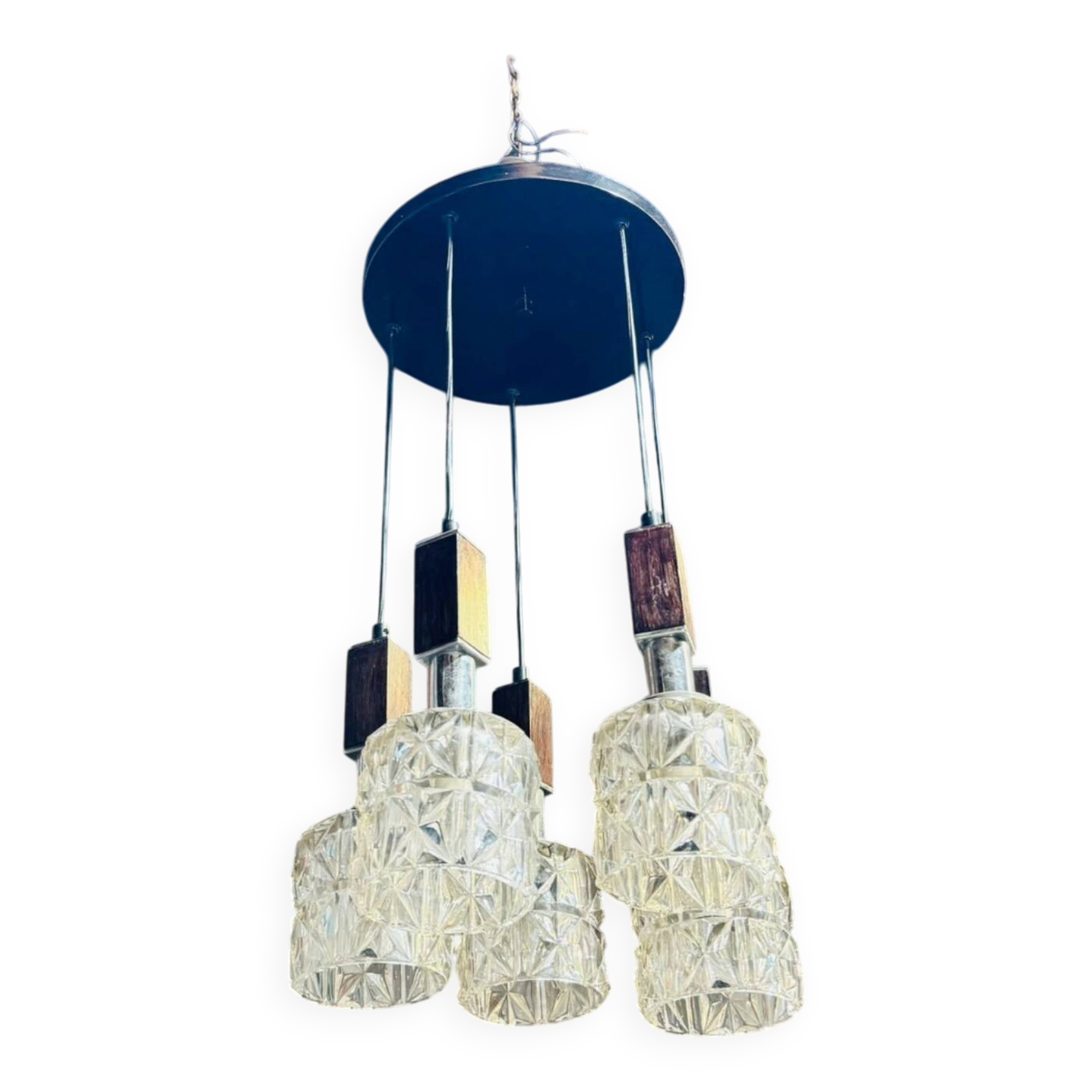 Lampe danoise en metallo cromato