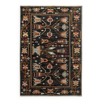 Black floral Persian carpet