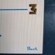 Vintage formica clock silent rectangular wall clock "Blue wood flash"