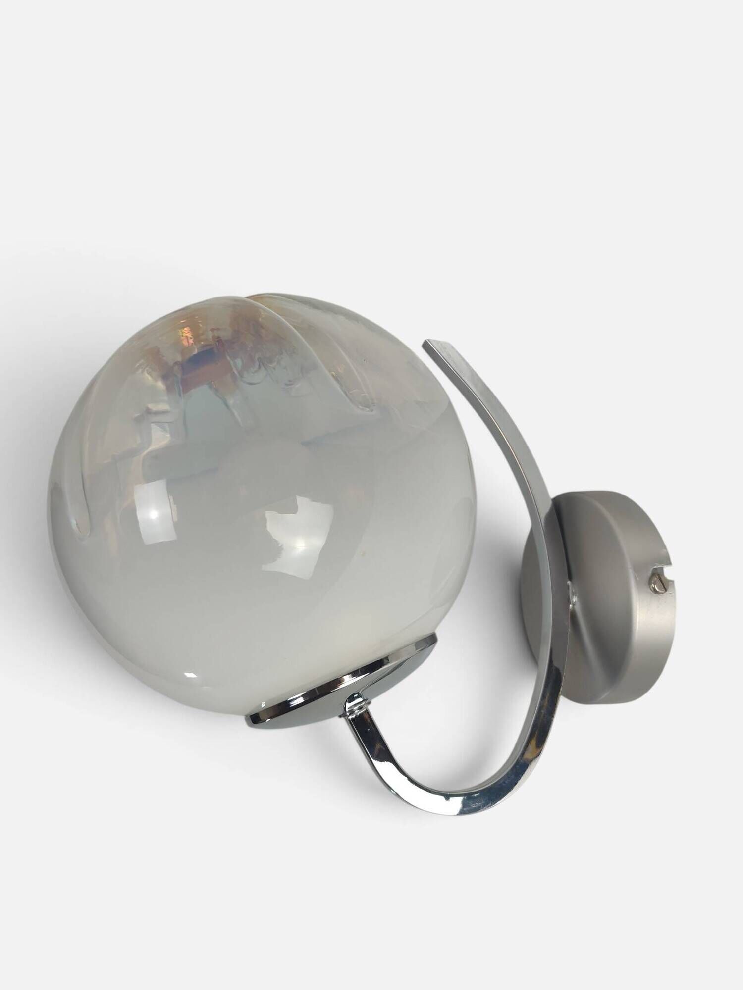 Space Age wall light in chrome and Murano glass by Mazzega – Years