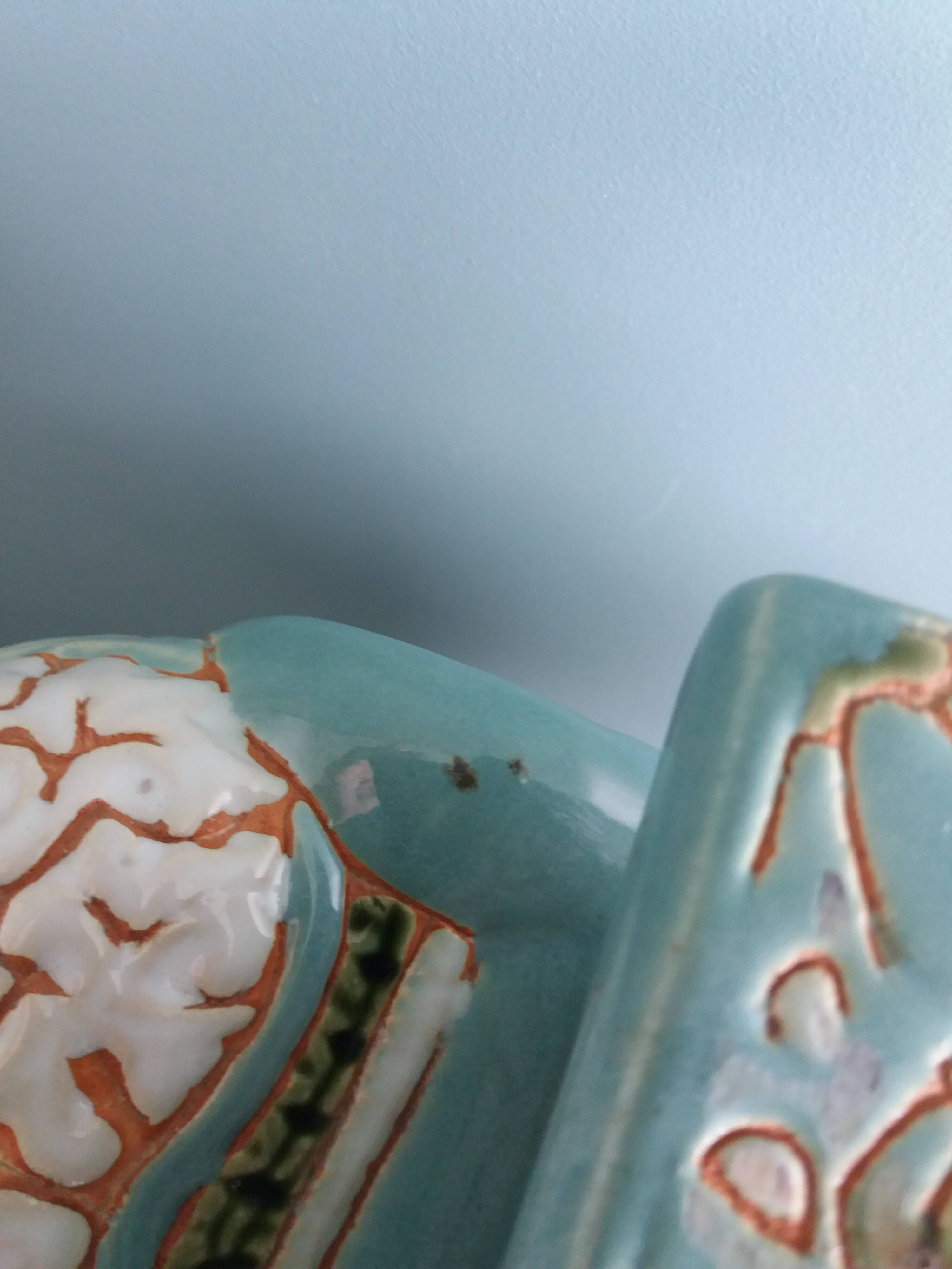 Green blue ceramic elephant