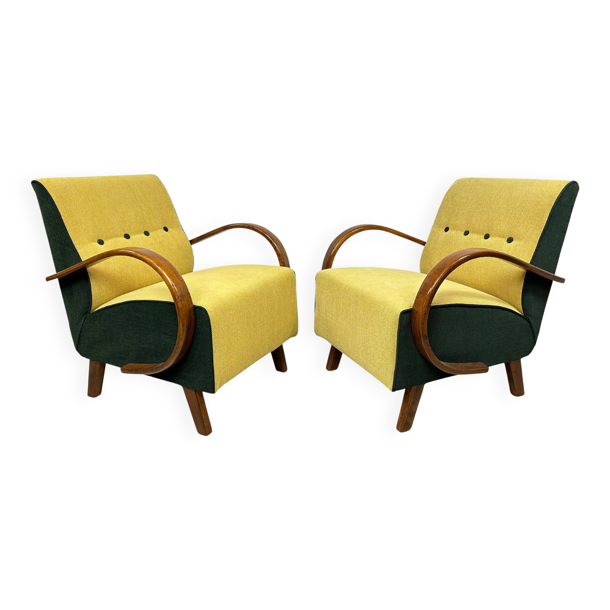 Duocolor armchairs by Jindřich Halabala