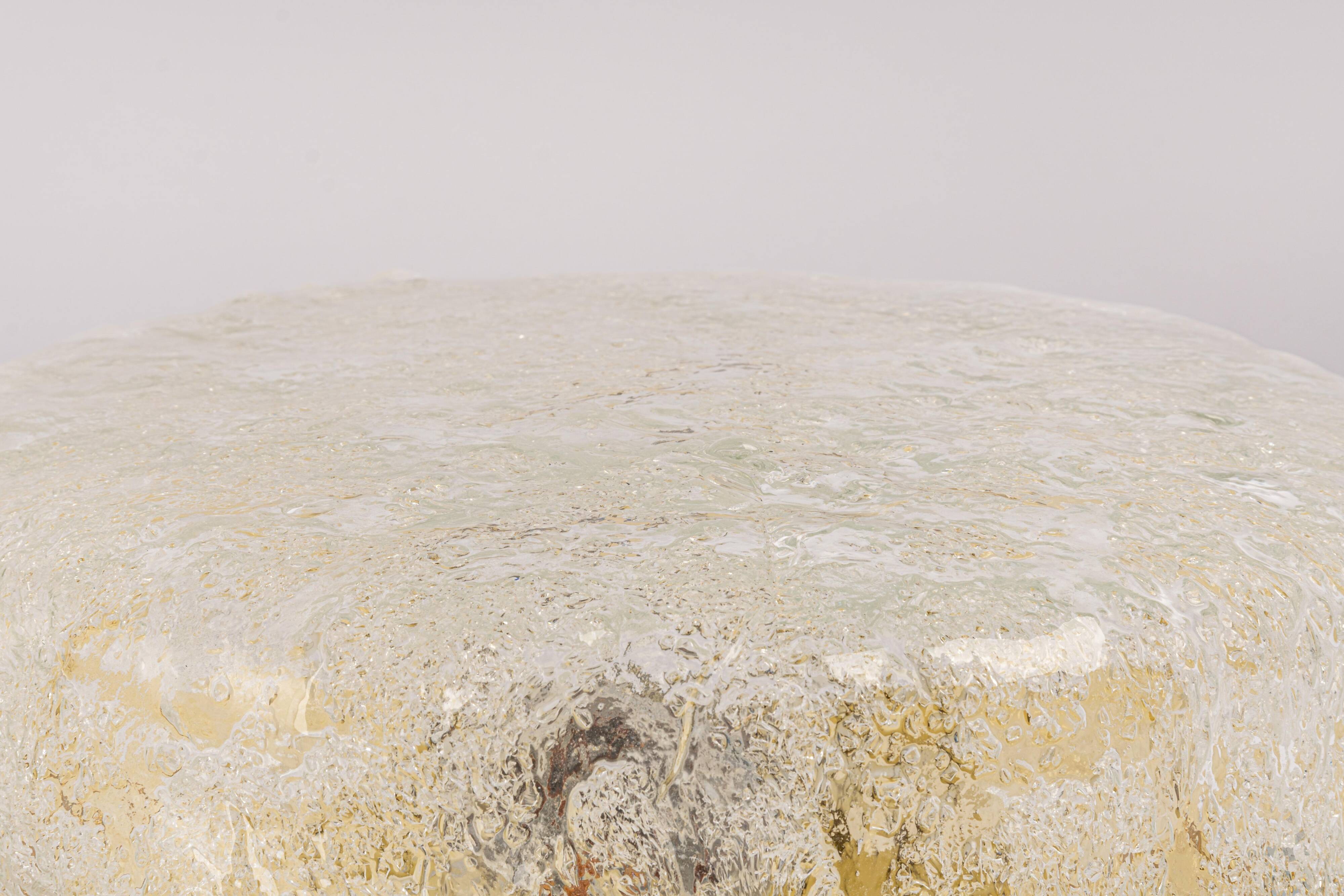 Plafonnier en verre de Murano Hillebrand en laiton, Allemagne, années 1970