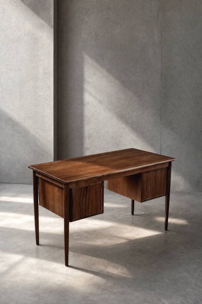 Vintage Scandinavian modern teak desk from the 1960s with drawers.