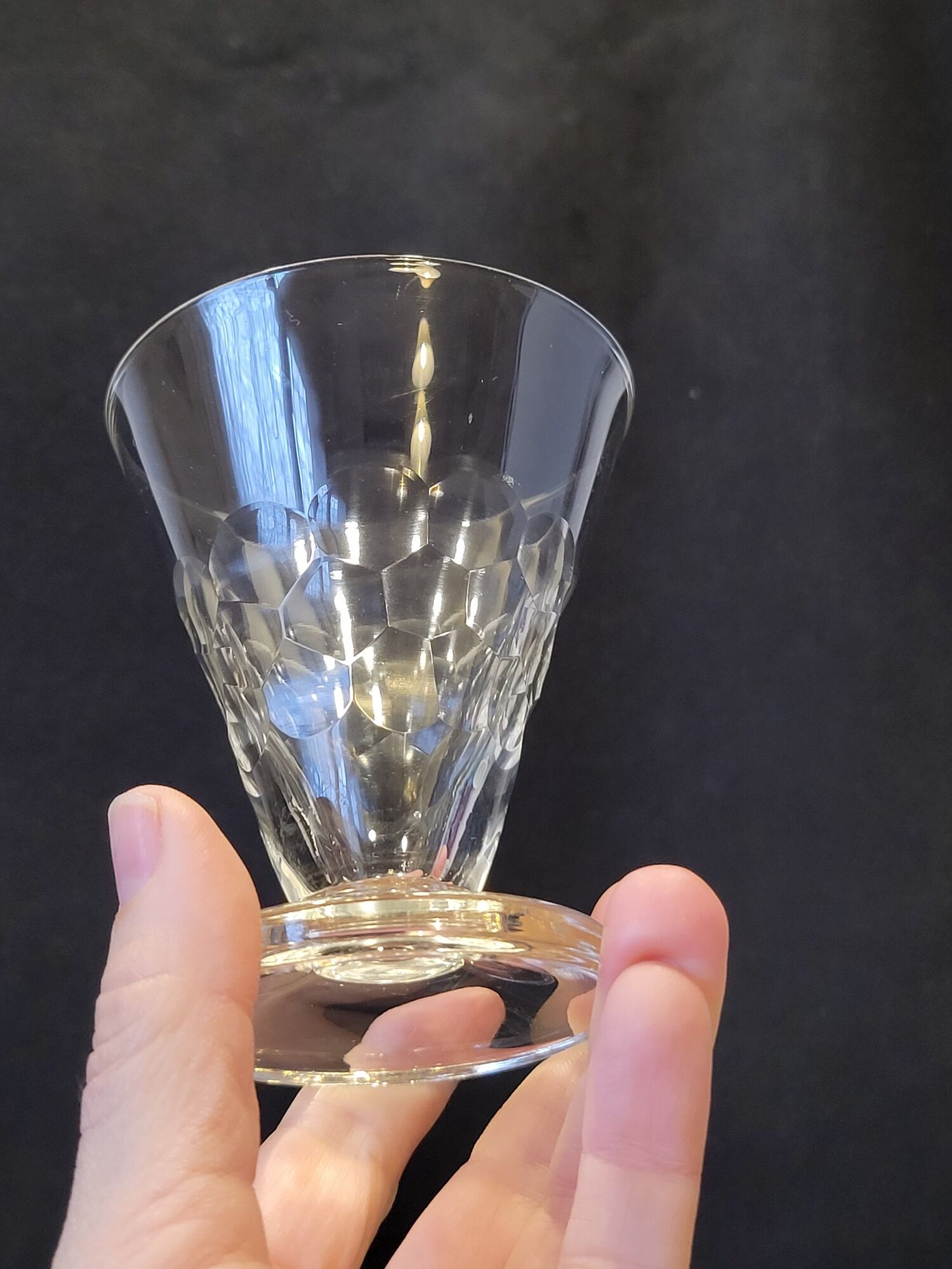 5 old glasses 1930 Verrerie Doyen Belgium model Lido faceted
