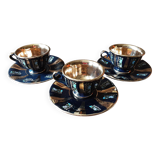 Set of 3 Benju Seramik cups and saucers