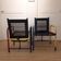 Paire de chaises cubistes en métal France des années 1950.