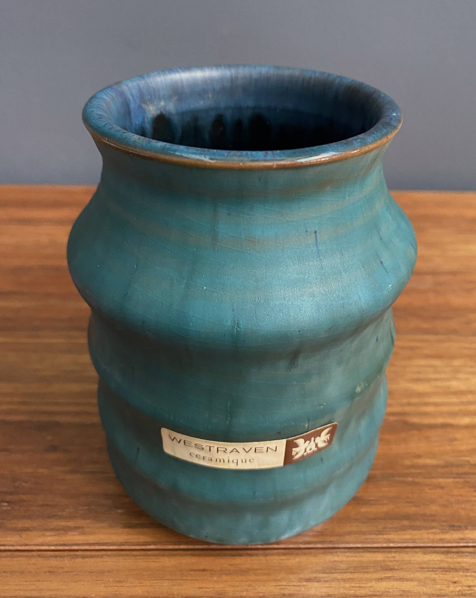 Westraven ceramique Utrecht blue vase 1970s