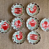 Set of 8 hand-painted soup plates