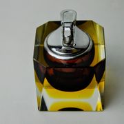 Red and yellow Sommerso lighter by Seguso, Murano glass, Italy, 970
