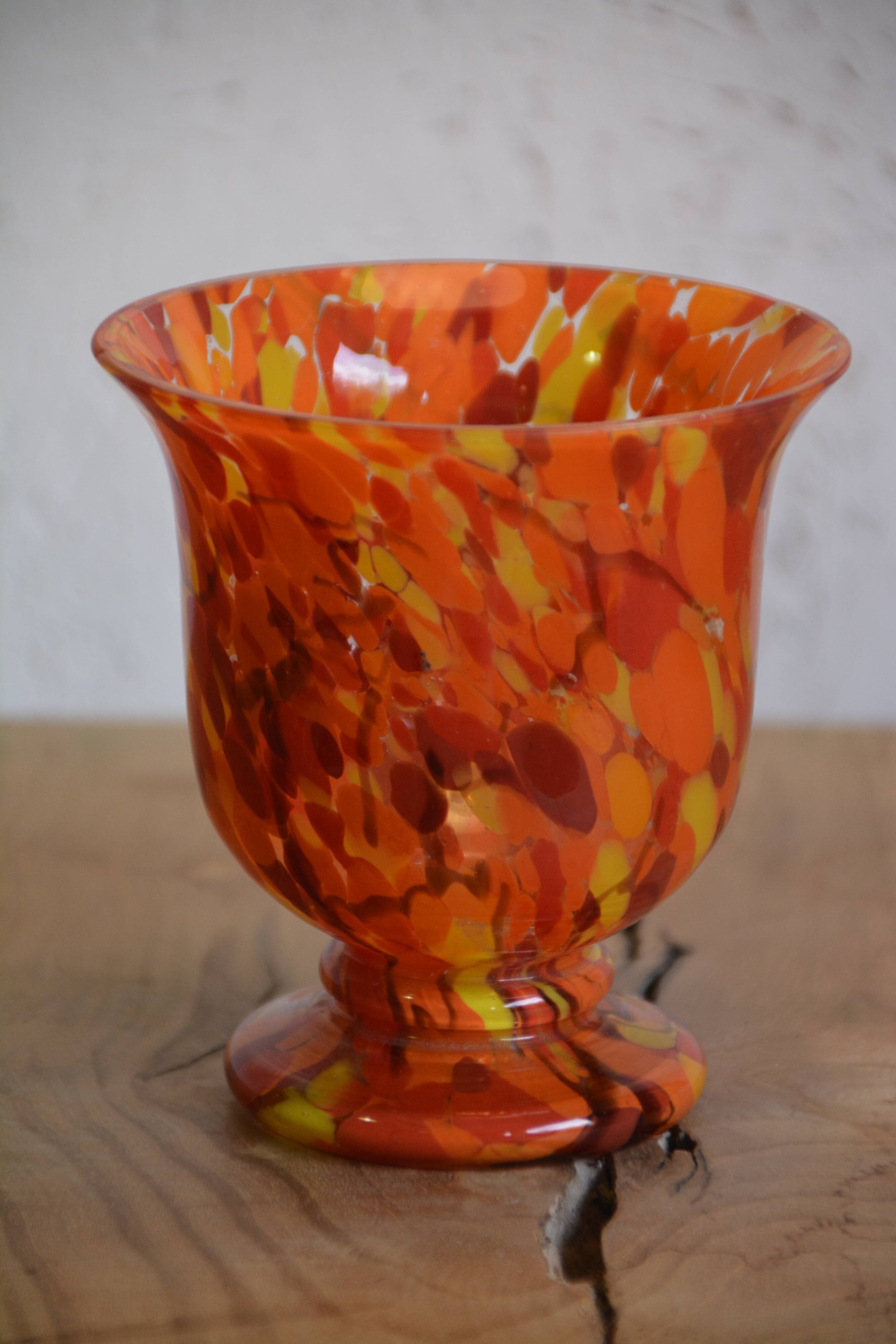 Speckled orange vase