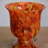 Speckled orange vase