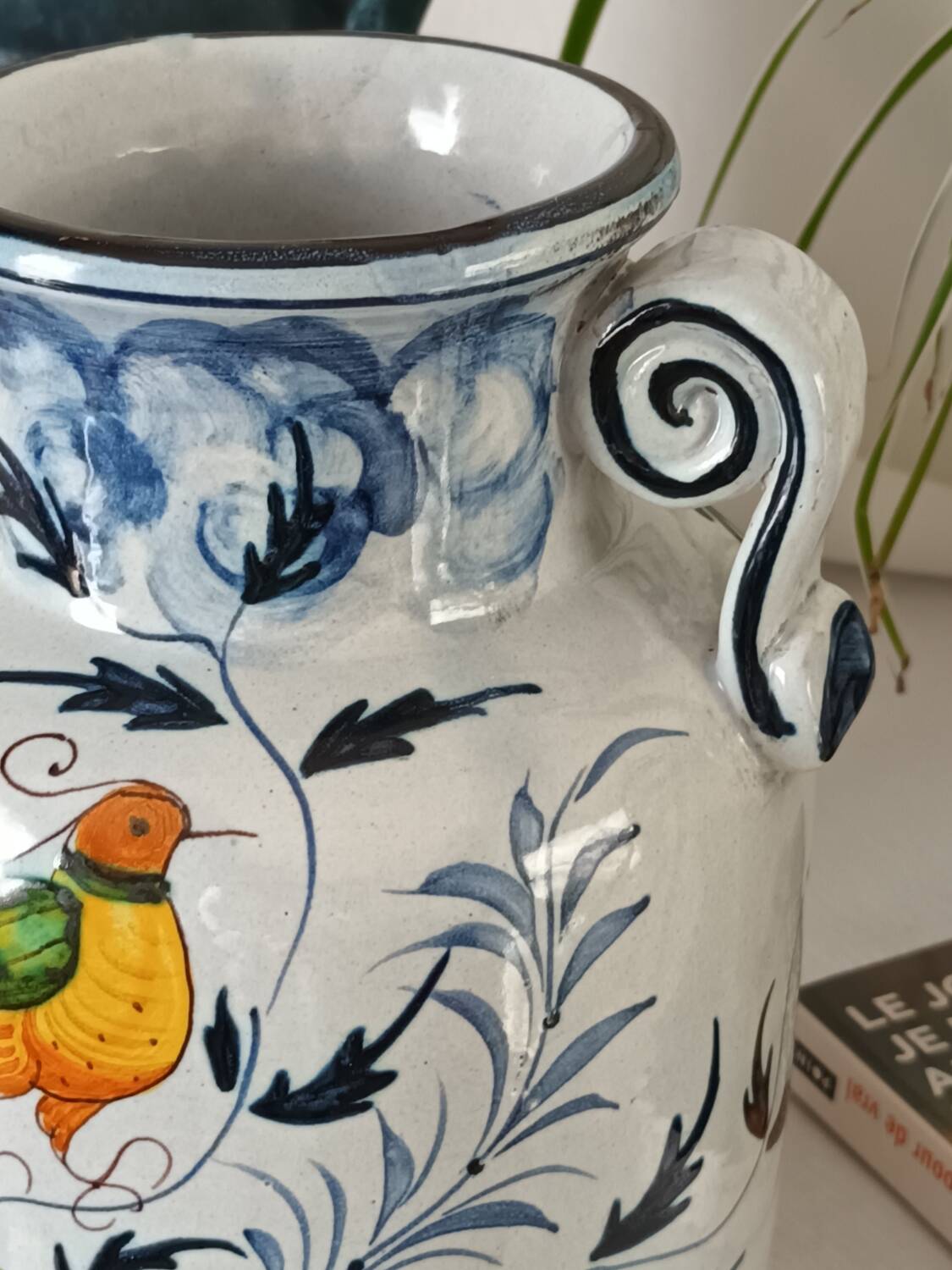 Vintage hand-painted ceramic vase Italy