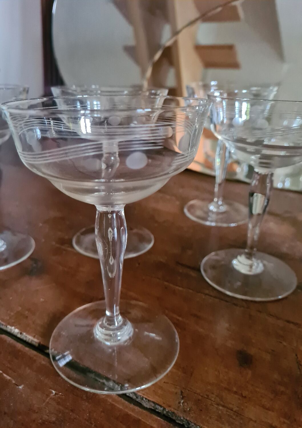 Crystal champagne glasses 30s