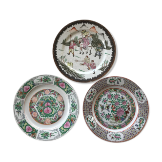 3 assiettes porcelaine de chine/Macao