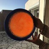 Art Deco glass paste ceiling chandelier signed