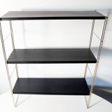 Modular shelves in brass and black steel 60s