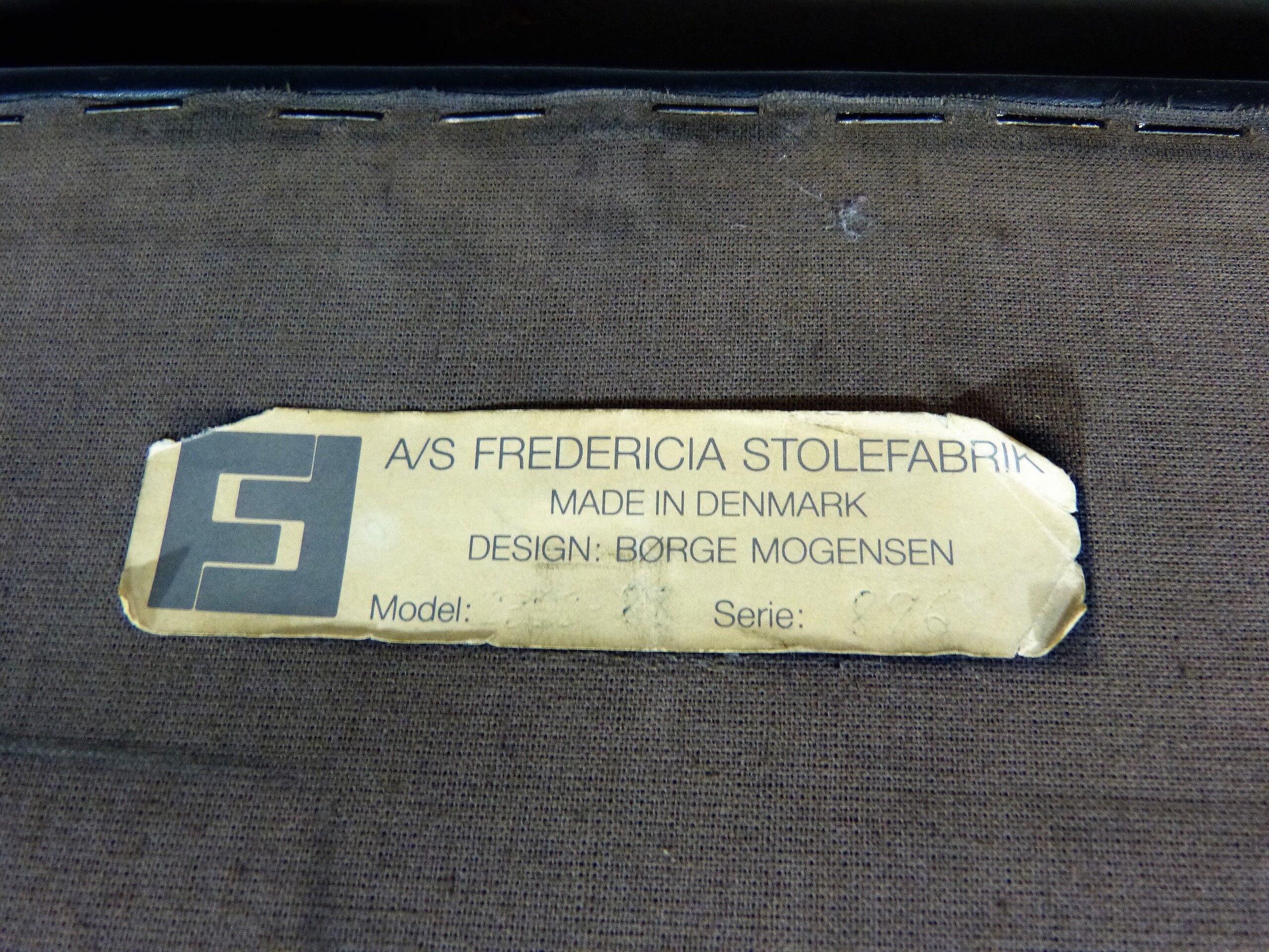 Black leather sofa by Børge Mogensen for Fredericia, Denmark