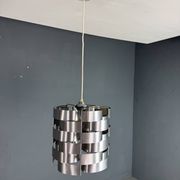 Max Sauze aluminum pendant lamp, mid-century modern, France, 1970s