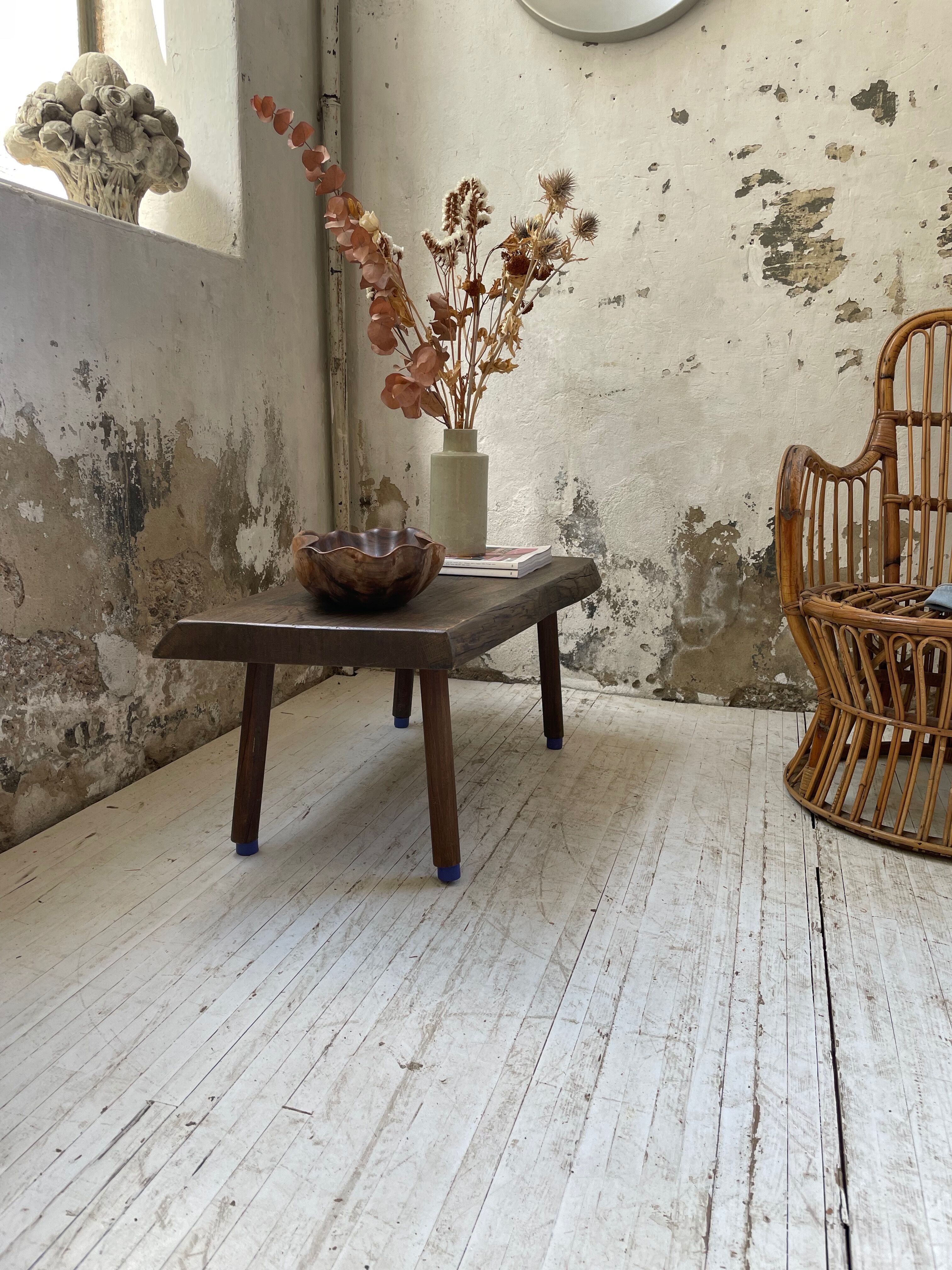 Brutalist oak coffee table