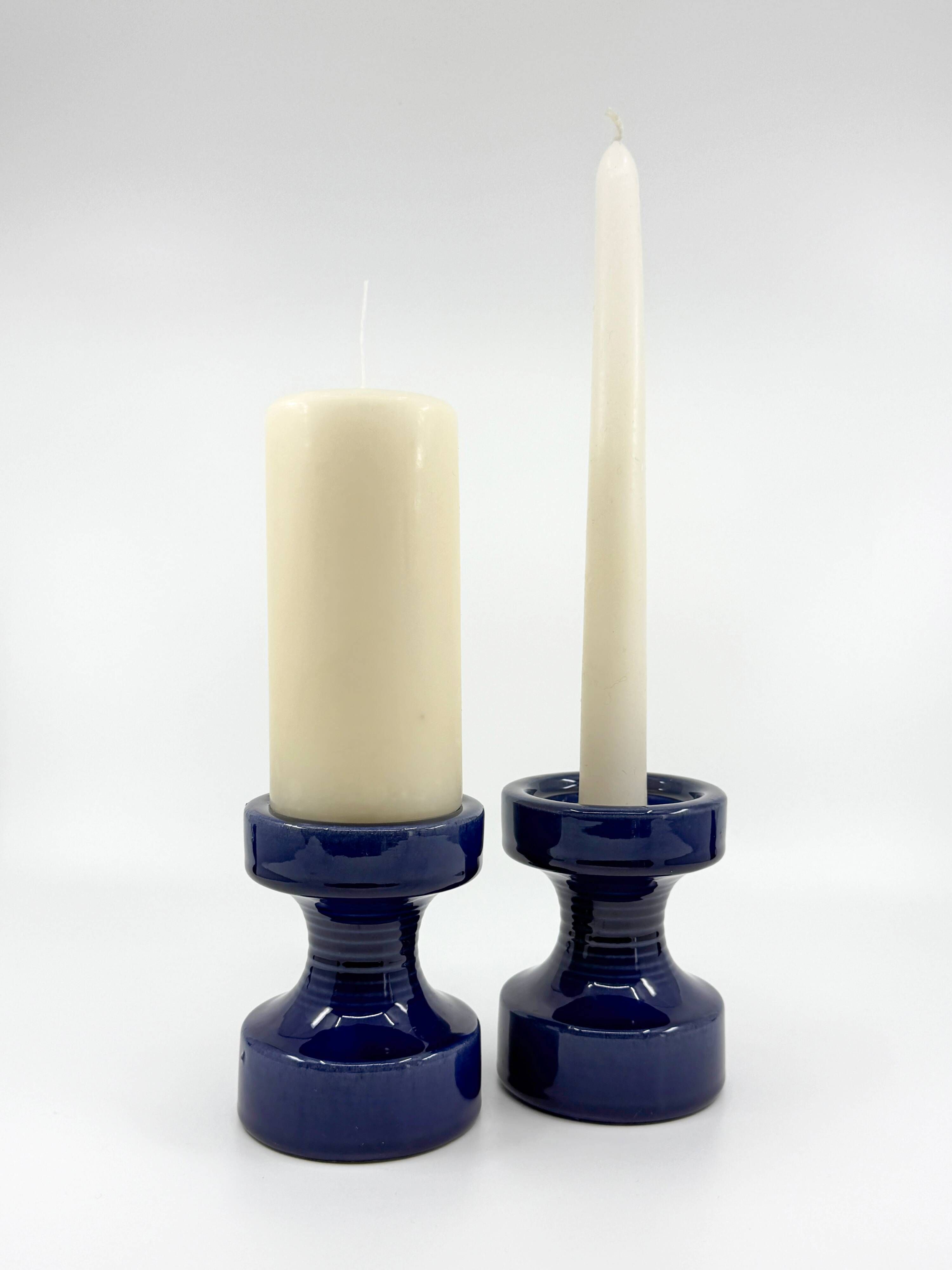 2 ceramic candle holders by Steuler • Design by Cari Zalloni • Circa 60-70