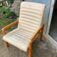 80s cream leather armchair Flàttoto