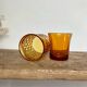 6 mismatched vintage amber glasses