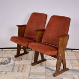 Vintage Czechoslovakian double cinema seats from the 1970s