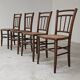Set of 4 old Thonet style cane bistro chairs from the 1930s