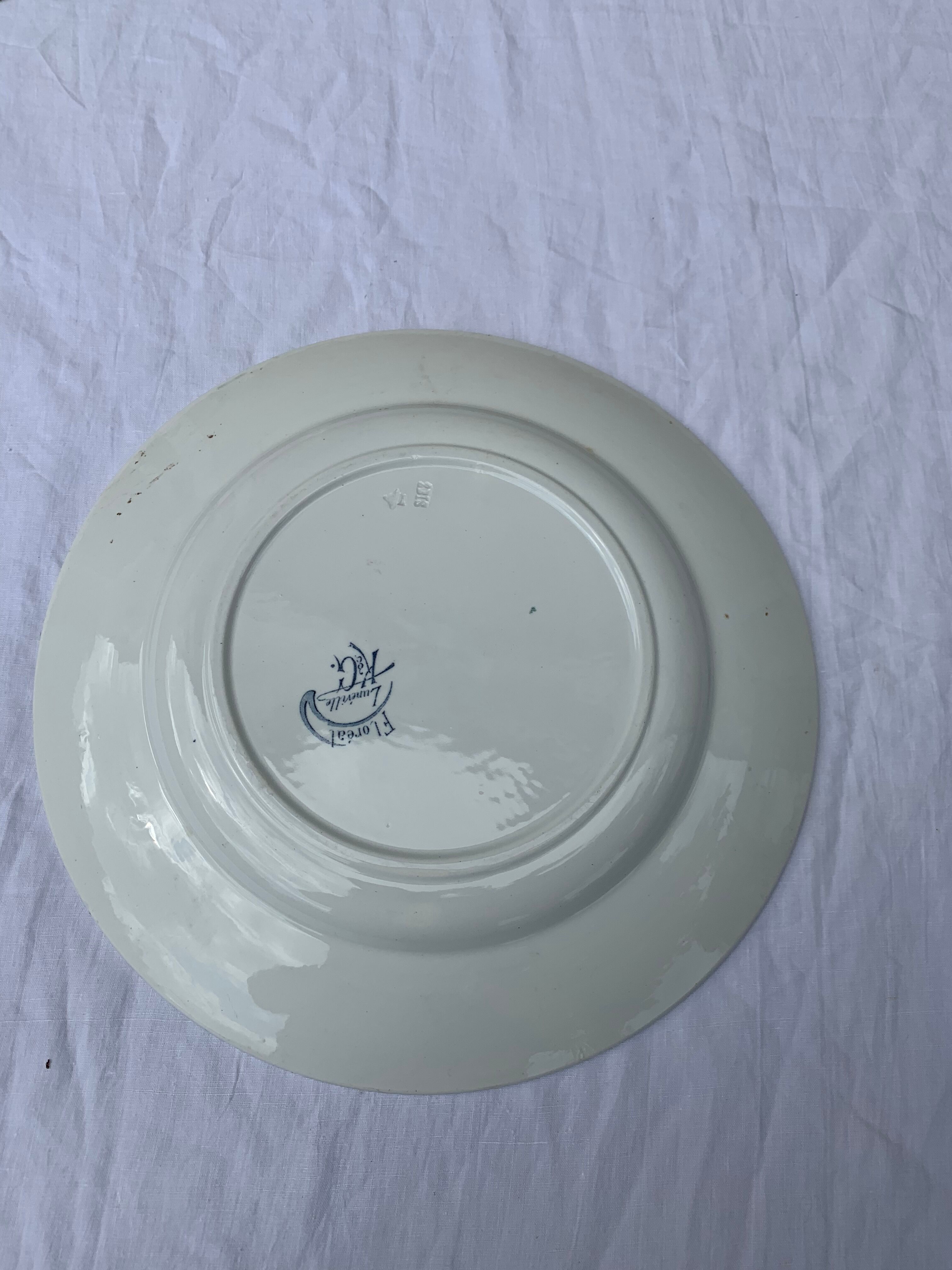 Cake dish, blue floral pattern, k & g luneville model Floreal, vintage and collector