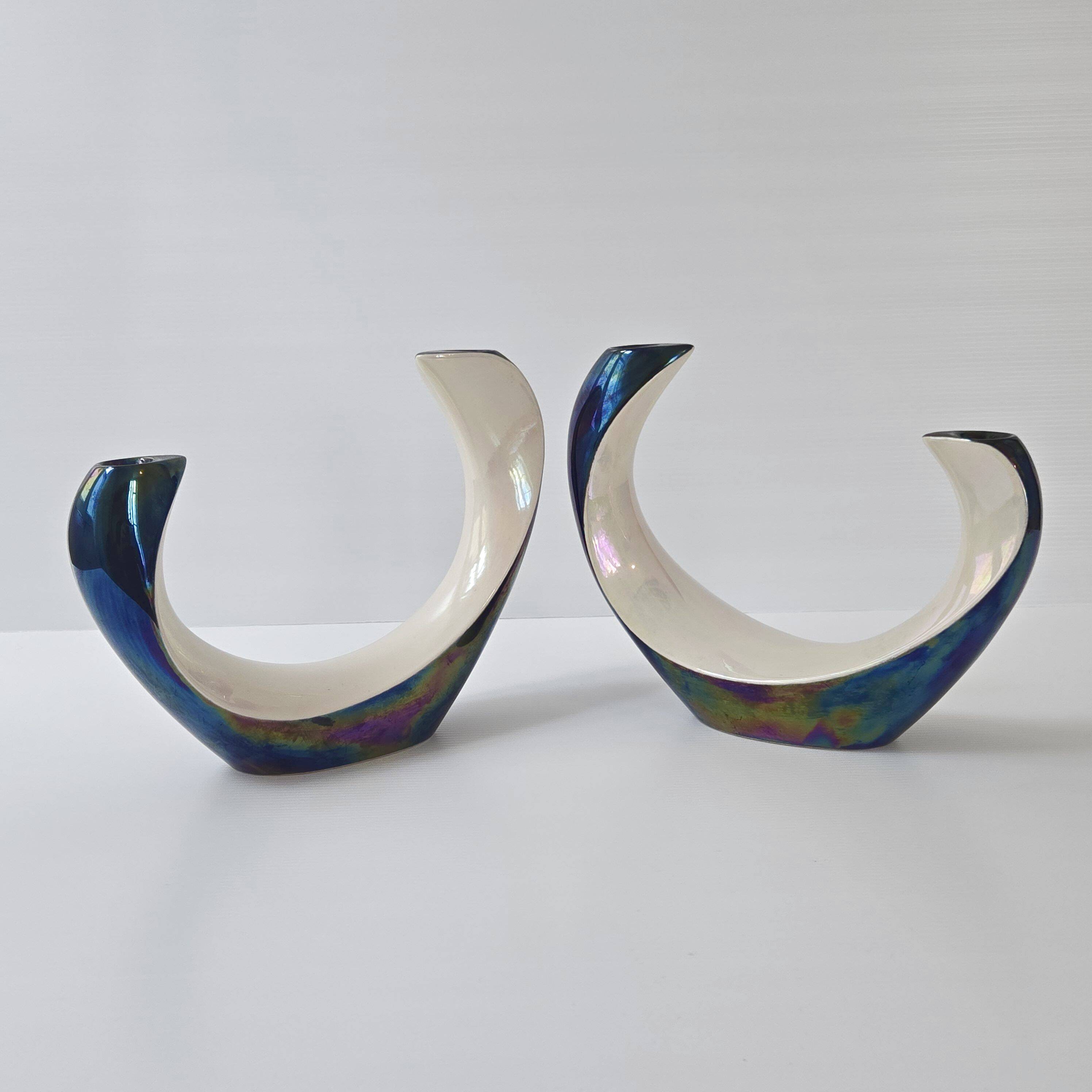 Pair of vintage Verceram candlesticks, 1960s