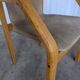Vintage Beech Wood Dining Chair: 1970s Space Age Gray Fabric