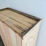 Grande bonnetière ancienne en bois bruit rénovée