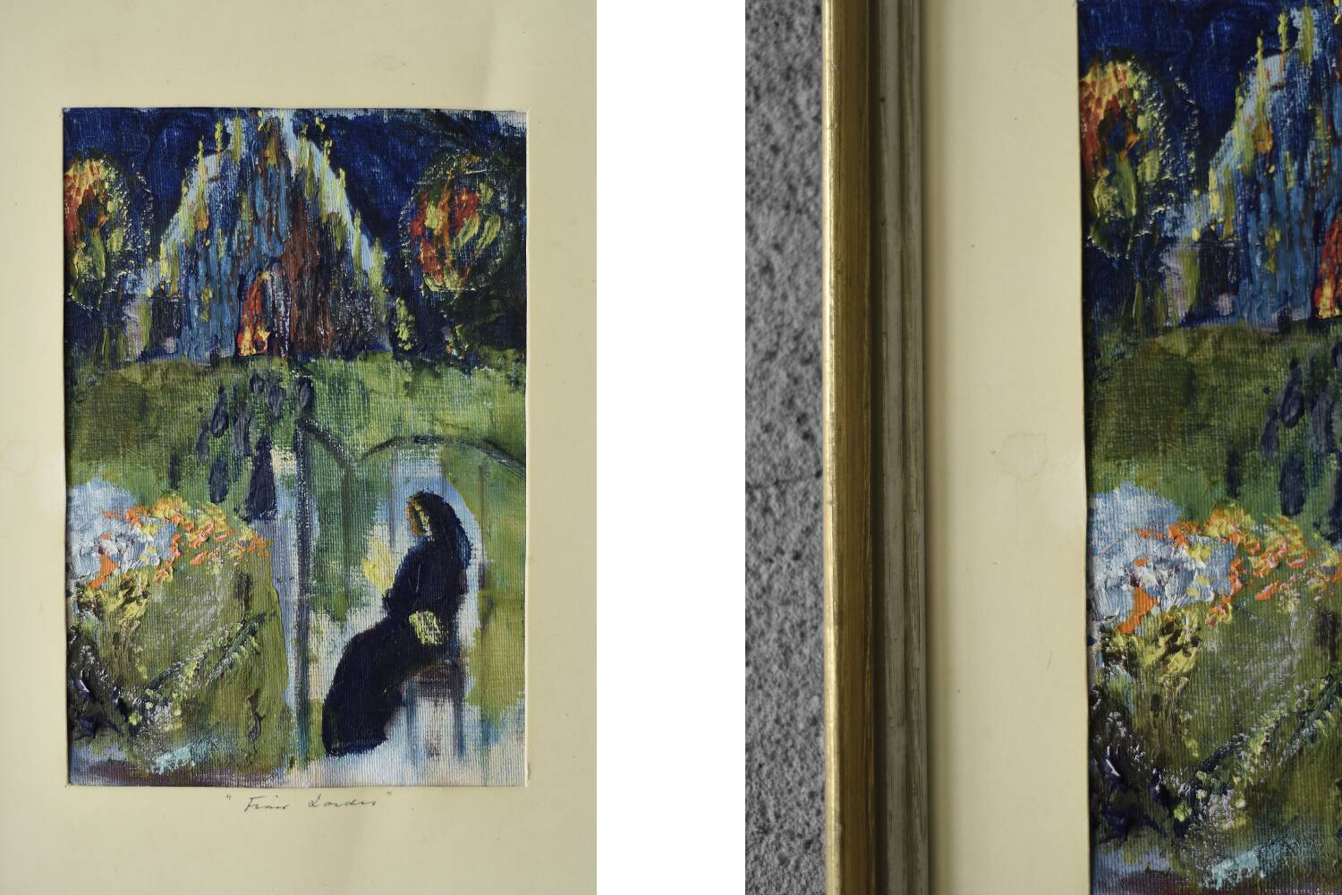 Oil on canvas framed by Frideborg Bryth, Finis Lordes, 1950