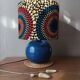 blue ceramic lamp | ethnic printed wax lampshade