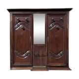 Large wooden coat rack 2 doors antique