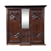 Large wooden coat rack 2 doors antique