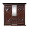 Large wooden coat rack 2 doors antique