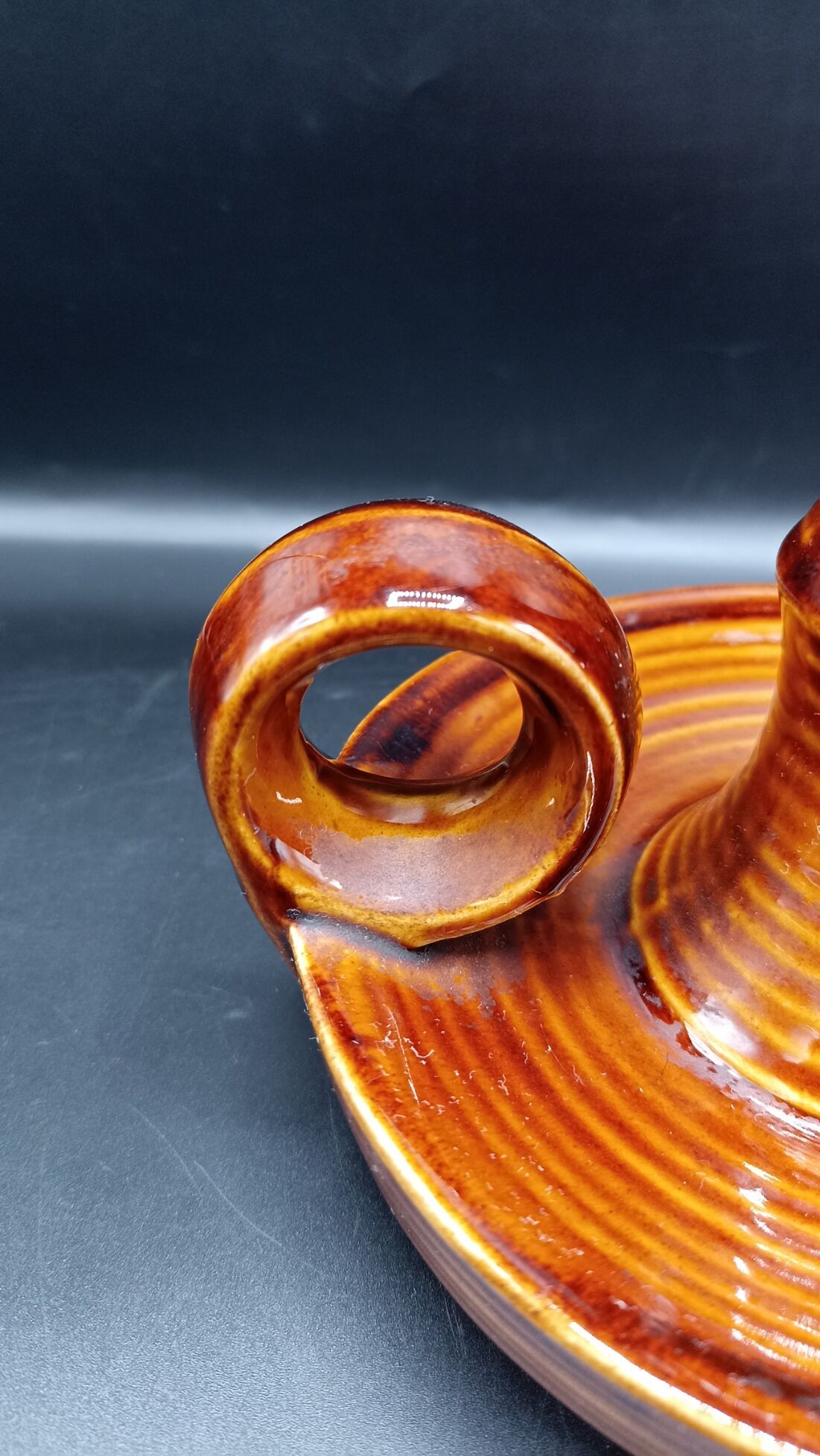 Ceramic candle holder of Saint-Clément - 70s