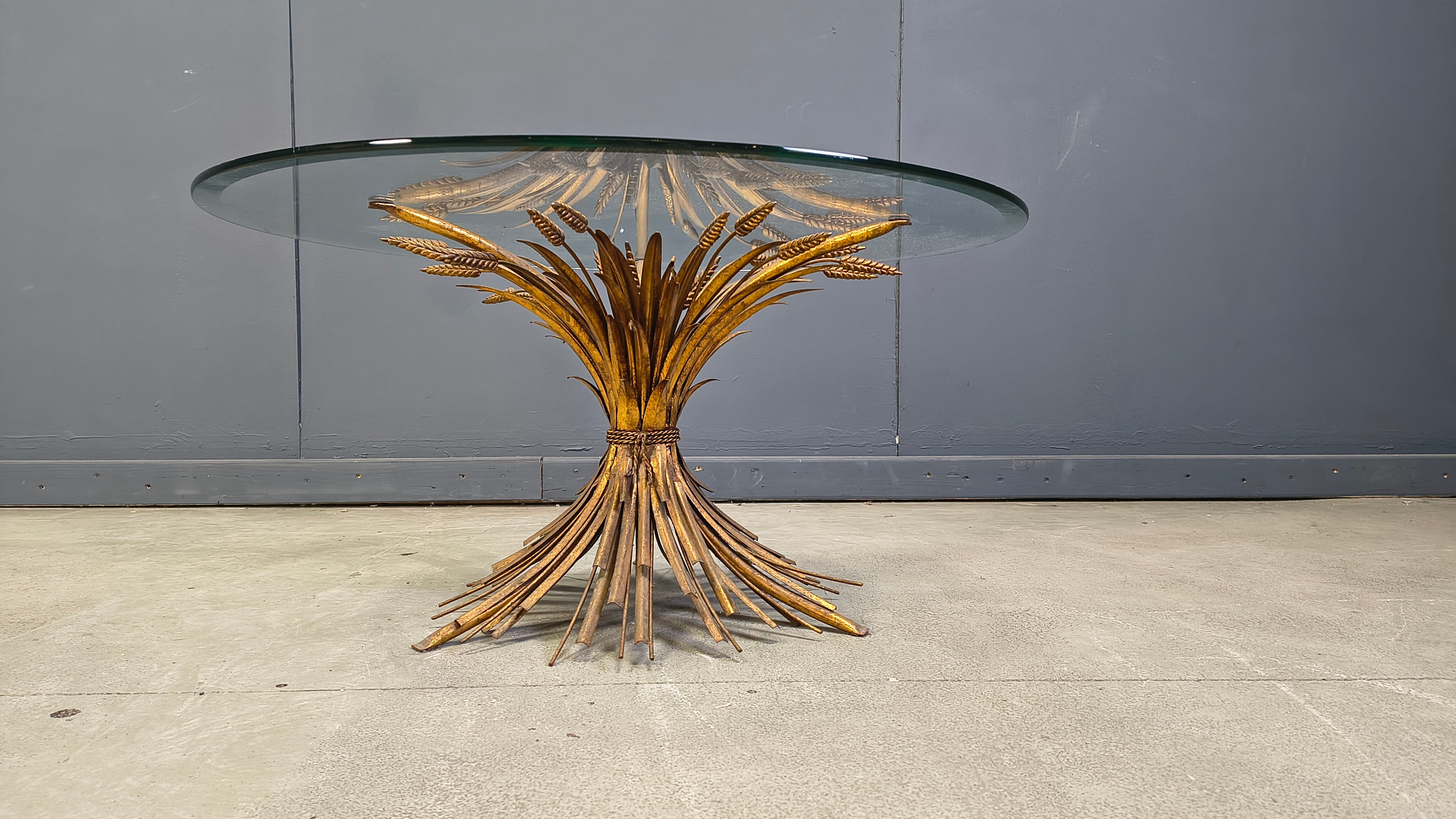Vintage sheaf of wheat Coco Chanel coffee table, 1960s